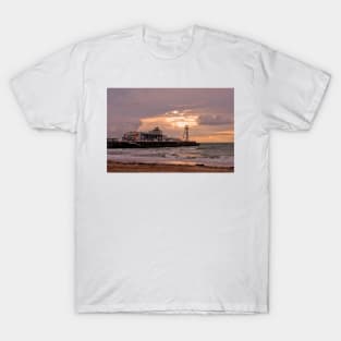 Bournemouth Pier And Beach Dorset England T-Shirt